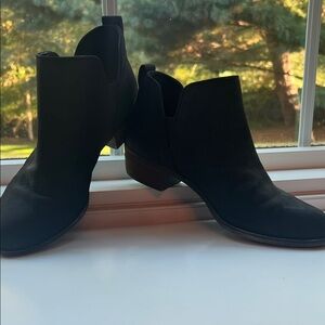 BP Black Leather Ankle Booties Size 7
